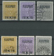 ÖSTERREICH 1867-1918 225-27x,y O, 1918, Flugost Beide Papiere, Normale Zähnung, 2 Prachtsätze, Mi. 165.- - Gebraucht