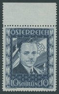 ÖSTERREICH 1918-1938 588 **, 1936, 10 S. Dollfuß, Oberrandstück, Postfrisch, Pracht, Mi. 1400.- - Otros & Sin Clasificación