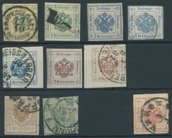 ZEITUNGSSTEMPELMARKEN Z O,* , 1853-90, 10 Verschiedene Zeitungsstempelmarken, Incl. Lombardei Und Venetien, Unterschiedl - Dagbladen