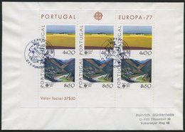 PORTUGAL Bl. 20 BRIEF, 1977, Block Landschaften Auf FDC, Pracht, Mi. 90.- - Gebruikt