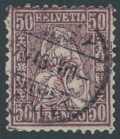 SCHWEIZ BUNDESPOST 43 O, 1881, 50 C. Lila, Faserpapier, Kleine Mängel, Feinst, Gepr. Rellstab, Mi. 400.- - 1843-1852 Kantonalmarken Und Bundesmarken