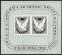 SCHWEIZ BUNDESPOST Bl. 12 **, 1945, Block Basler Taube, Pracht, Mi. 160.- - 1843-1852 Federal & Cantonal Stamps