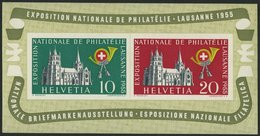 SCHWEIZ BUNDESPOST Bl. 15 **, 1955, Block Lausanne, Pracht, Mi. 110.- - 1843-1852 Federal & Cantonal Stamps