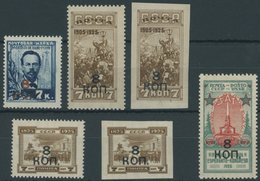 SOWJETUNION 335-38A/B **, 1927, Freimarken, Gezähnt Und Ungezähnt, Postfrisch, 6 Prachtwerte, Mi. 150.- - Autres & Non Classés