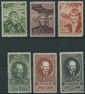 SOWJETUNION 687-92 **, 1939, Lenin Und Nonstopflug Moskau-Ferner Osten, 2 Postfrische Prachtsätze, Mi. 85.- - Sonstige & Ohne Zuordnung