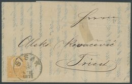UNGARN 1a BRIEF, 1871, 2 K. Orange, K1 SISAK Auf Prachtbrief Nach Triest, Fotoattest Bühler - Autres & Non Classés