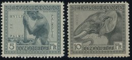 BELGISCH-KONGO 76/7 **, 1924, 5 Und 10 Fr. Kongo, Gummi Teils Etwas Gebräunt Sonst Pracht - Other & Unclassified