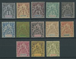 FRANZÖSISCH-GUYANA 29-41 *, 1892, Kolonialallegorie, Falzreste, Pracht/feinst, Mi. 230.- - Altri & Non Classificati