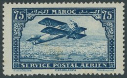 MAROKKO 41 **, 1922, 75 C. Flugzeug über Casablanca, Minimal Fleckig Sonst Postfrisch Pracht, Mi. 90.- - Marocco (1956-...)