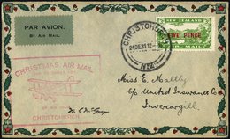 NEUSEELAND 184931122495 BRIEF, 24.12.1931, 5 P. Auf Weihnachtssonderflug CHRISTCHURCH-INERCARGILL, Weihnachtsbrief Mit P - Sonstige & Ohne Zuordnung