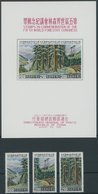 TAIWAN 372-74, Bl. 8 **, 1960, Weltpostkongress Für Forstwirtschaft, 3 Einzelwerte Und Block, Postfrisch, Pracht, Mi. 48 - Other & Unclassified