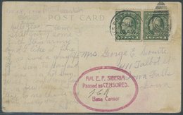USA 1919, SIBERIA US POSTAL AGENCY, Frankiert Militär-Ansichtskarte Mit Rotem Ovalstempel AM.E.F.SIBERIA PASSED AS CENSO - Other & Unclassified