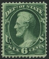 DIENSTMARKEN D 59 *, Scott O 60, 1873, 6 C. State, Falzreste, Pracht, Signiert Gebrüder Senf, $ 220 - Neufs