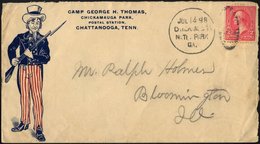 FELDPOST 1898, Patriotischer Brief Aus Dem Camp Georg H. Thomas In Chicamauga National Park, Feinst (zweiseitig Geöffnet - Brieven En Documenten