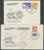 SONSTIGE MOTIVE 1950, Zeppelin-Jubiläum, 2 Sonderspenden-Belege, 1x Mit Rotem K2 FRIEDRICHSHAFEN BEZAHLT, Pracht - Philatélie Et Histoire Postale