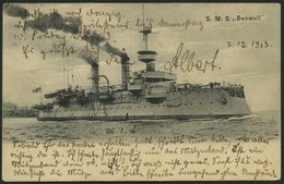 ALTE POSTKARTEN - SCHIFFE KAISERL. MARINE BIS 1918 S.M.S. Beowull, Gebrauchte Karte Von 1903 Aus Kiel - Guerre