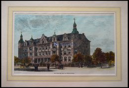 BERLIN: Das Fuchs`sche Haus, Kolorierter Holzstich Um 1880 - Litografia