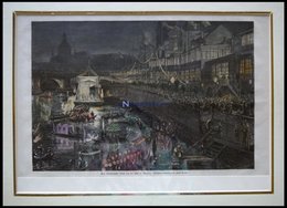 DRESDEN: Eine Venezianische Nacht Auf Der Elbe, Kolorierter Holzstich Von Heydel Um 1880 - Litografía