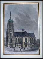 FRANKFURT/MAIN: Der Restaurierte Kaiserdom, Kolorierter Holzstich Von Dahling Um 1880 - Lithographies