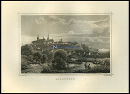 GLADBACH, Gesamtansicht Mit Hübscher Personenstaffage Im Vordergrund, Stahlstich Von Rohbock/Poppel Um 1850 - Litografía