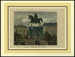 KÖNIGSBERG: Die Statue, Kolorierter Holzstich Um 1880 - Litografia