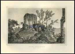 MEININGEN: Die Ruine Liebenstein, Stahlstich Von Rohbock/Rottmann Um 1850 - Litografia