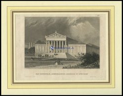 MÜNCHEN: Das Industrieausstellungsgebäude, Stahlstich Von B.I. Um 1840 - Lithographies