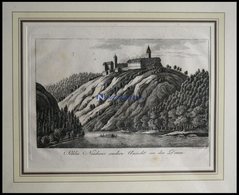 SCHLOSS NEUHAUS Von Der Donau Aus Gesehen, Kupferstich Von Laminit Um 1820 - Litografia