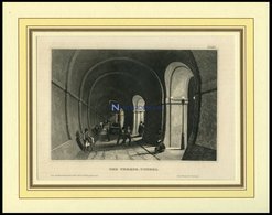 Der THEMSE-TUNNEL, Stahlstich Von B.I. Um 1840 - Litografia