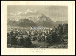 ALTDORF, Gesamtansicht, Stahlstich Um 1840 - Litografia
