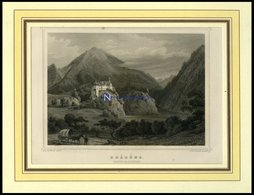 RHÄZÜNS/KANTON GRAUBÜNDEN, Teilansicht, Stahlstich Von Rohbock/Poppel Um 1840 - Lithographien