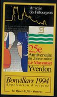 Bonvillars 1994, 25ème Anniversaire Du Choeur-Mixte "Lè Mayentset" Yverdon, Vaud Suisse - Musica