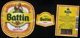 Luxembourg Lot 3 Étiquettes Bière Beer Labels Battin Pils - Bier
