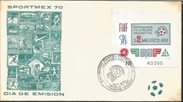 J) 1970 MEXICO, SPORTMEX PHILATELIC-SPORTS EXHIBITION, FMF, FDC - Messico