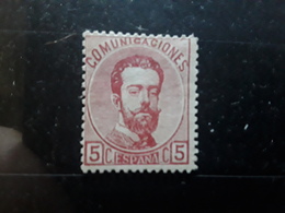 ESPAGNE / ESPANA / SPAIN / SPANIEN ,1872 AMEDEO I,  Yvert No 117, 5 C Rose FONCE Neuf * MH TB Cote 30 Euros - Ongebruikt