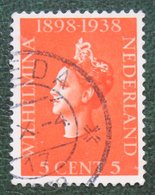 5 Ct 40 Jaar Jubileum Wilhelmina NVPH 311 (Mi 319) 1938 Gestempeld / USED NEDERLAND / NIEDERLANDE - Used Stamps