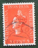 5 Ct 40 Jaar Jubileum Wilhelmina NVPH 311 (Mi 319) 1938 Gestempeld / USED NEDERLAND / NIEDERLANDE - Used Stamps