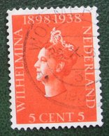 5 Ct 40 Jaar Jubileum Wilhelmina NVPH 311 (Mi 319) 1938 Gestempeld / USED NEDERLAND / NIEDERLANDE - Used Stamps