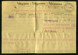 Suisse - Télégramme De Zürich Pour New York En 1950 -  Réf JJ 25 - Poststempel