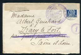 Suisse - Enveloppe Pour La France Avec Contrôle Postal De Bellegarde En 1915 -  Réf JJ 38 - Marcofilie