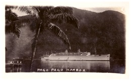 PAGO PAGO  HARBOR    BATEAU DE CROISIERE  DEVANT L'ILE    CARTE ANIMEE - Samoa