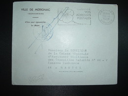 LETTRE MAIRIE OBL.MEC.26-4 1966 MERIGNAC GIRONDE (33) + CODIFIEZ VOS ADRESSES POSTALES - Autres & Non Classés