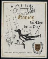 Etiquette De Vin // Gamay Du Clos De La Pie Bavois, Vaud, Suisse - Plumas