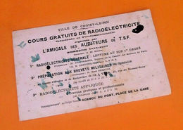 Ancien Buvard Ville De Choisy-le-Roi  Cours Gratuits De Radioélectricité Session 1936-1937 - Electricité & Gaz
