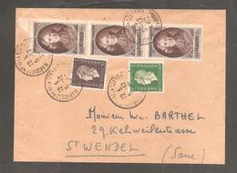 Envelop Oblit  Marseille  4,50 Fenelon X 3   70c Et 80c  Dulac   Pour La SARRE - 1944-45 Maríanne De Dulac