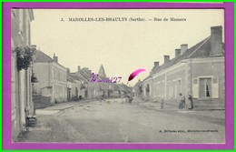 CPA (72 Sarthe)  - MAROLLES LES BRAULTS - Rue De Mamers - Animé Habitant Dans La Rue - Marolles-les-Braults