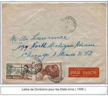 Cote D'Ivoire Ivory Coast USA Dimbokro 1956 Lettre Cover Brief Carta - Covers & Documents