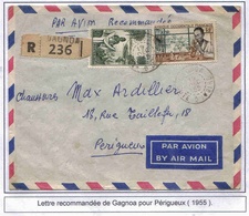Cote D'Ivoire Ivory Coast Gagnoa 1955 Lettre Recommandée Registered Cover Brief Carta - Covers & Documents