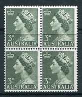 Australia 1953-57 QEII Definitives - 3d Deep Green Block Of 4 MNH (SG 262) - Nuevos