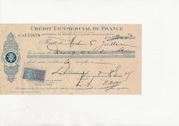 TRAITE CREDIT COMMERCIAL DE FRANCE  TIMBREE -ANNEE 1925 - Bills Of Exchange